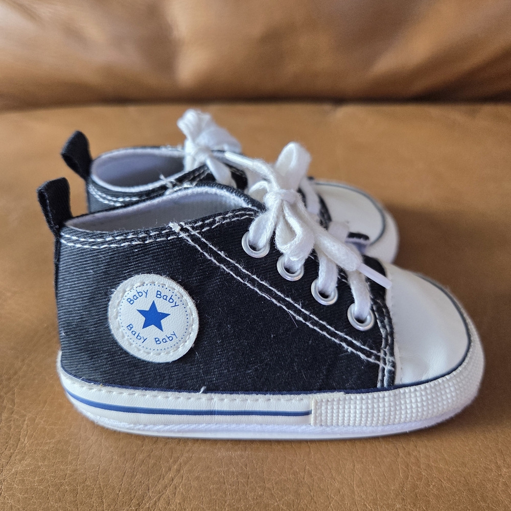 Baby Black and White High-Top Sneakers